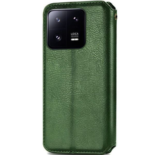 Шкіряний чохол книжка GETMAN Cubic (PU) для Xiaomi 13 Зелений 269040 фото