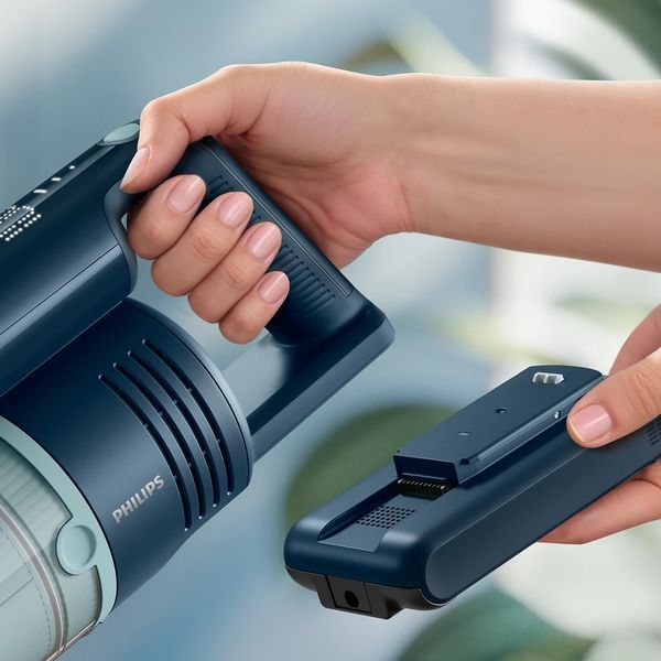 Пилосос Philips безпровідний Flex Series 5000, вологе прибирання, конт пил -0.27л, автон. робота до 60хв, PowerCyclone&nbsp;10, сіро-зелений (XC5244/10) 375934 фото