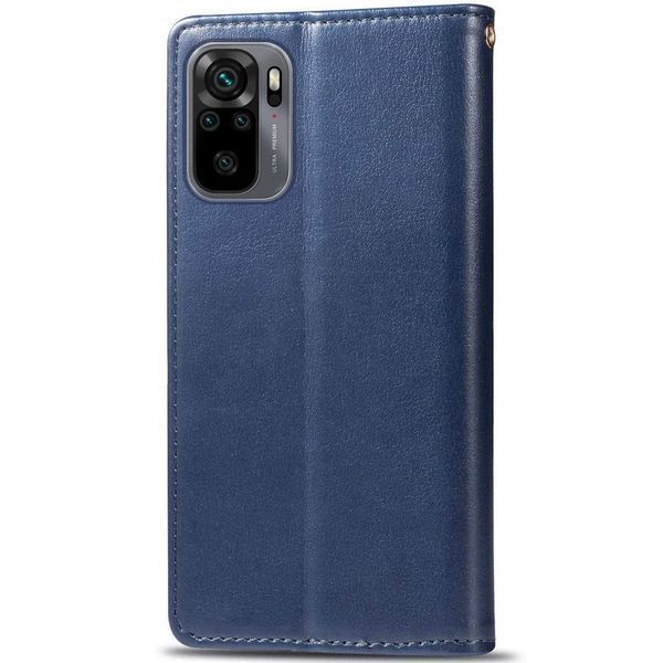 Шкіряний чохол книжка GETMAN Gallant (PU) для Xiaomi Redmi Note 10 / Note 10s Синій 205665 фото