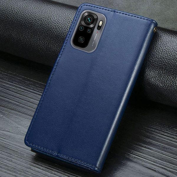 Шкіряний чохол книжка GETMAN Gallant (PU) для Xiaomi Redmi Note 10 / Note 10s Синій 205665 фото