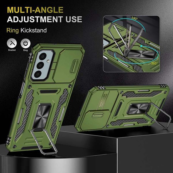 Ударостійкий чохол Camshield Army Ring для Samsung Galaxy M34 5G Оливковий / Army Green 283620 фото