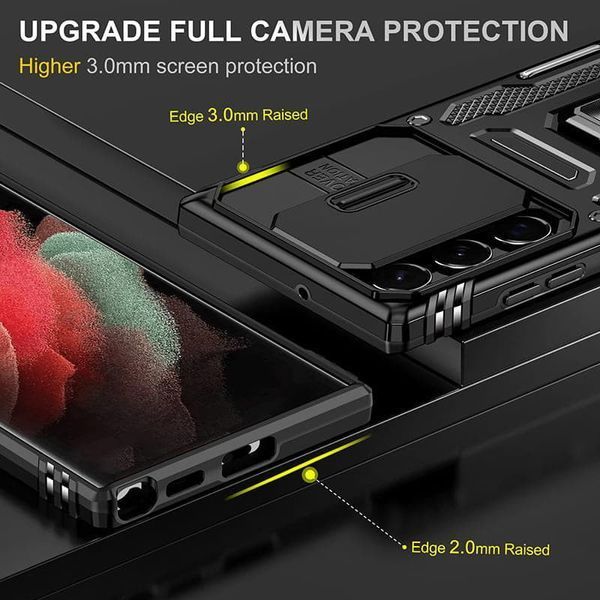 Ударостійкий чохол Camshield Army Ring для Samsung Galaxy S25 Ultra Чорний / Black 345467 фото