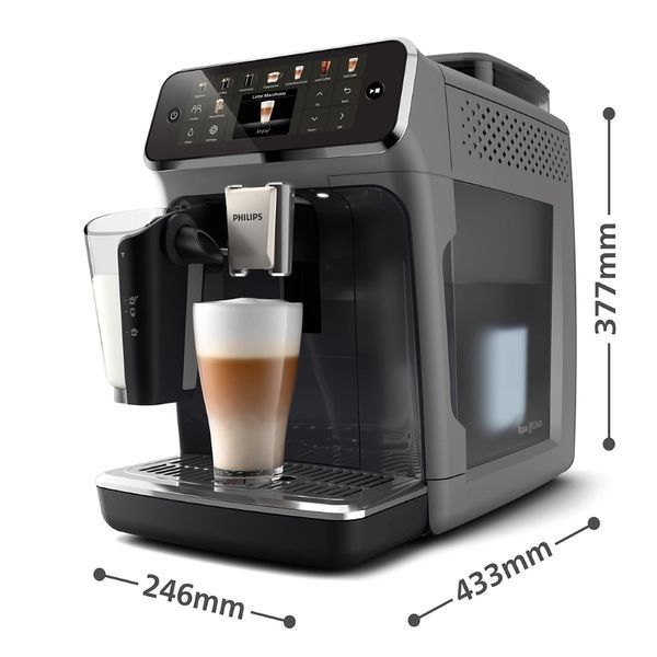 Кавомашина Philips Series 5500, 1.8л, зерно+мелена, автомат.капуч, дисплей, авторецептів -22, холодна кава, сріблясто-чорний (EP5544/50) 369301 фото