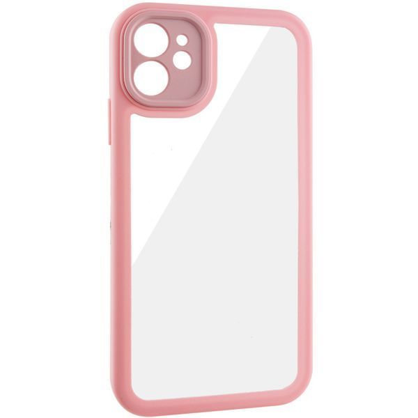 TPU чехол Transparent + Colour 1,5mm для Apple iPhone 12 (6.1") Pink 289346 фото