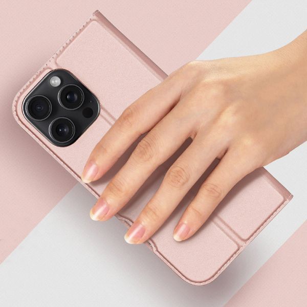 Чохол-книжка Dux Ducis з кишенею для візиток для Apple iPhone 16 Pro (6.3") Rose Gold 322720 фото
