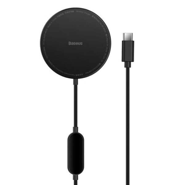 Бездротовий зарядний пристрій Baseus Simple Mini2 Magnetic Wireless Charger 15W (for iP 12/13) (CCJJ010001) Black 258881 фото