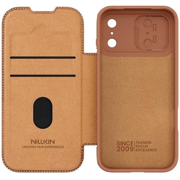 Шкіряний чохол-книжка Nillkin Qin Pro Camshield для Apple iPhone 17 Pro Max (6.9") Brown 401090 фото