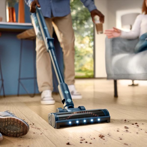 Пилосос Philips безпровідний Flex Series 5000, вологе прибирання, конт пил -0.27л, автон. робота до 60хв, PowerCyclone&nbsp;10, сіро-зелений (XC5244/10) 375934 фото