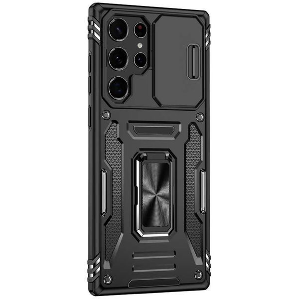 Ударостійкий чохол Camshield Army Ring для Samsung Galaxy S25 Ultra Чорний / Black 345467 фото