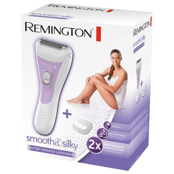Бритва електр. Remington сіткова Smooth&Silky, АААx2, сух.+волог., жіночий тример, біло-фіолетовий (WSF5060) 372639 фото