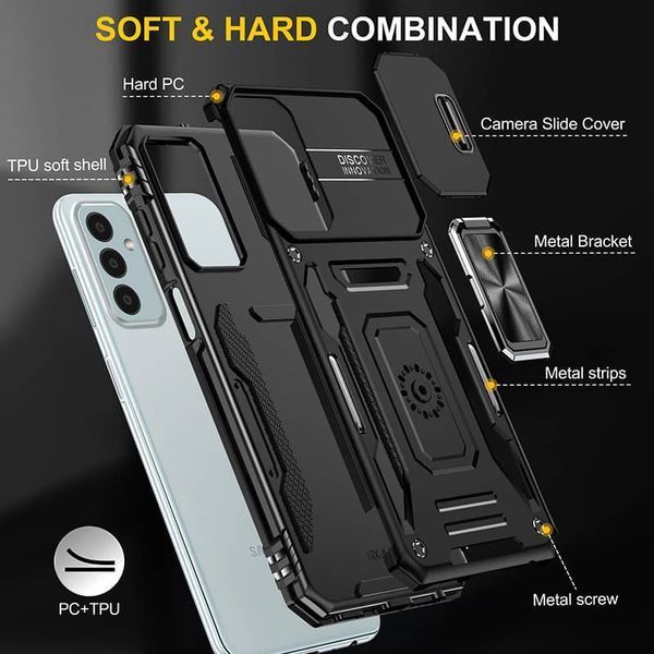 Ударостійкий чохол Camshield Army Ring для Samsung Galaxy A15 4G/5G Чорний / Black 286399 фото
