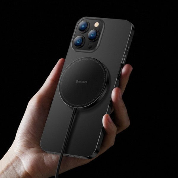 Бездротовий зарядний пристрій Baseus Simple Mini2 Magnetic Wireless Charger 15W (for iP 12/13) (CCJJ010001) Black 258881 фото