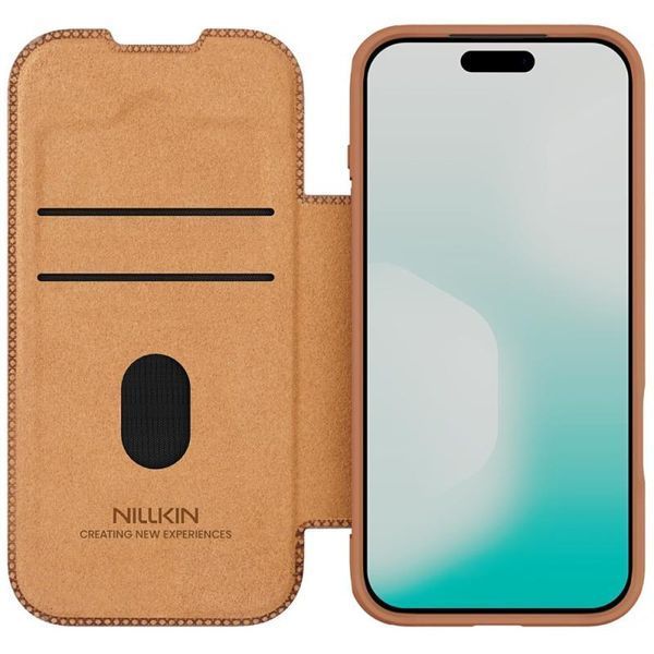 Шкіряний чохол-книжка Nillkin Qin Pro Camshield для Apple iPhone 17 Pro Max (6.9") Brown 401090 фото