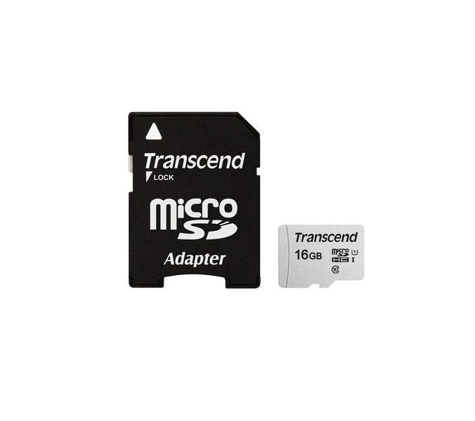 Карта пам'яті Transcend microSD 16GB C10 UHS-I R95/W10MB/s + SD (TS16GUSD300S-A) 371607 фото