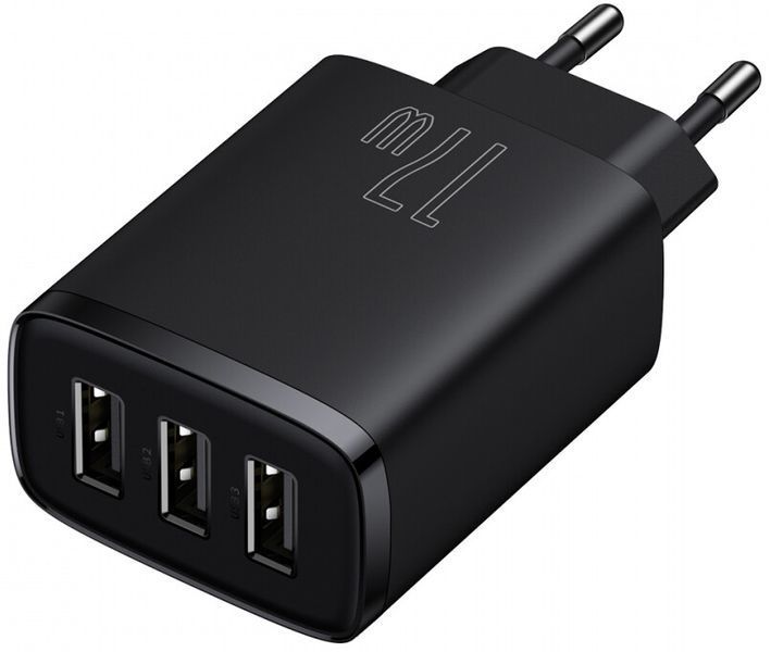 Зарядний Пристрій Baseus Compact 17W (3USB) (CCXJ020101) Black 256135 фото