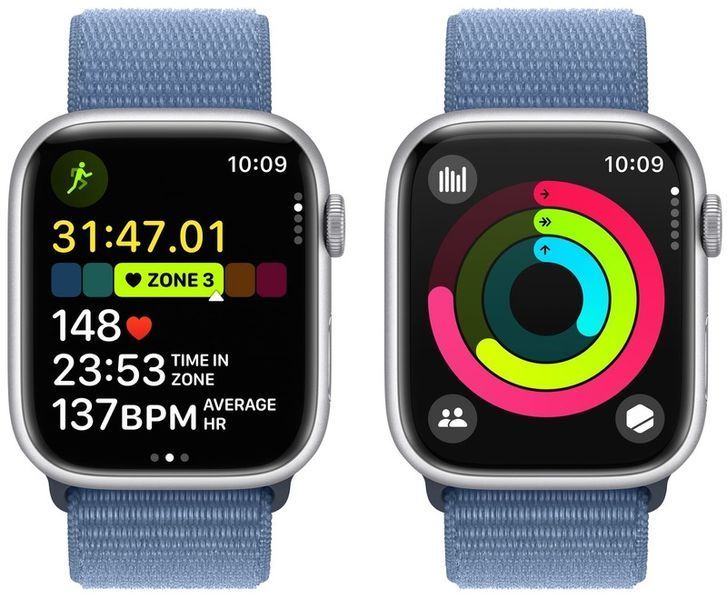 Смарт-годинник Apple Watch Series 9 GPS 41mm Silver Aluminum Case With Winter Blue Sport Loop MR923 277650 фото