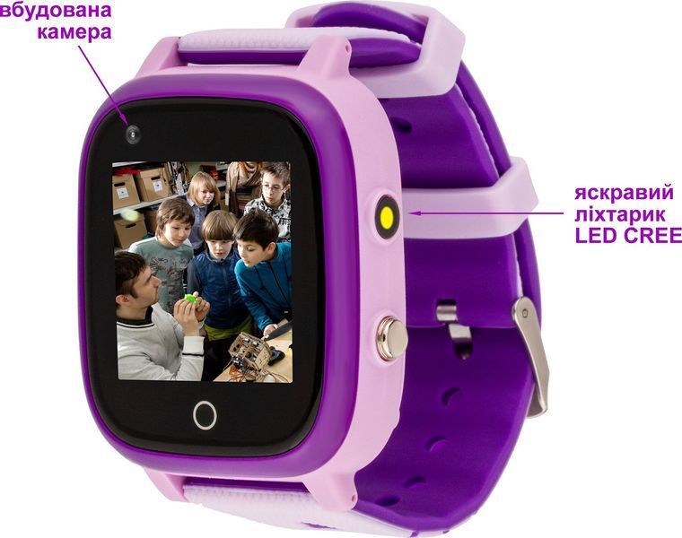 Дитячий смарт-годинник AmiGo GO005 4G WIFI Thermometer Purple 188755 фото