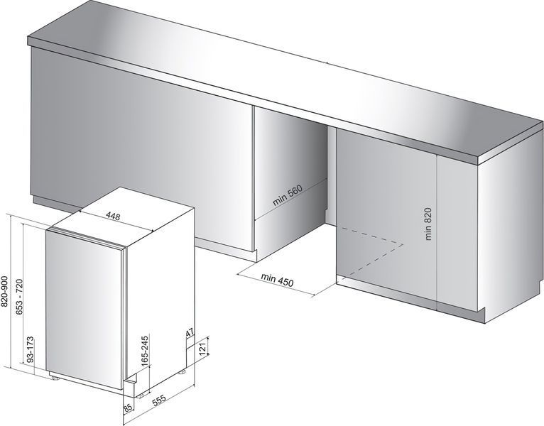 Посудомийна машина Whirlpool вбудована, 10компл., A++, 45см, дисплей, білий (WSIC3M27C) 375097 фото