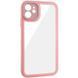 TPU чехол Transparent + Colour 1,5mm для Apple iPhone 12 (6.1") Pink 289346 фото 8