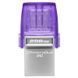 Флеш-пам'ять USB Kingston DT microDuo 3C 128GB USB-A+USB-C (DTDUO3CG3/128GB) 319790 фото 1
