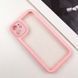 TPU чехол Transparent + Colour 1,5mm для Apple iPhone 12 (6.1") Pink 289346 фото 4