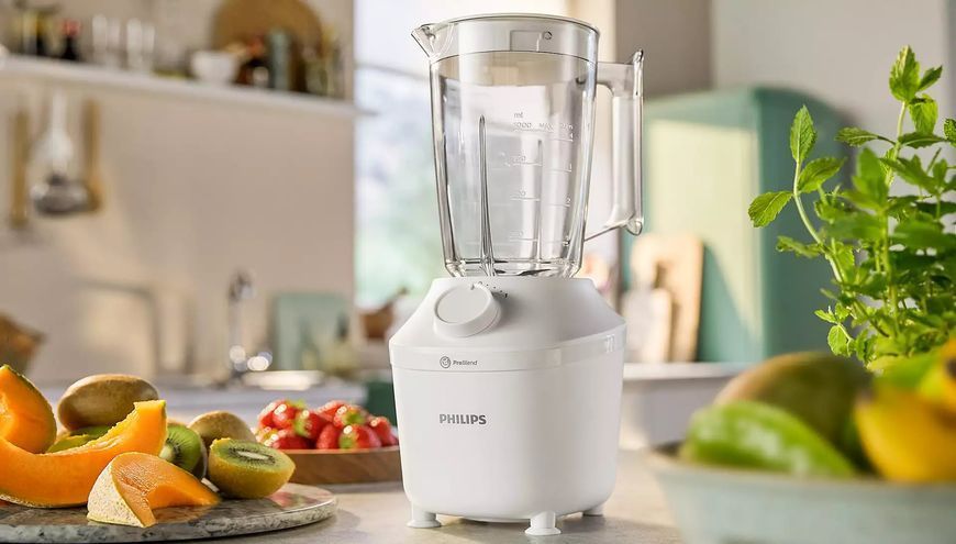 Блендер Philips стаціонарний 3000 series 450Вт, чаша-1900мл, чопер, імпульсний режим, білий (HR2041/17) 363220 фото