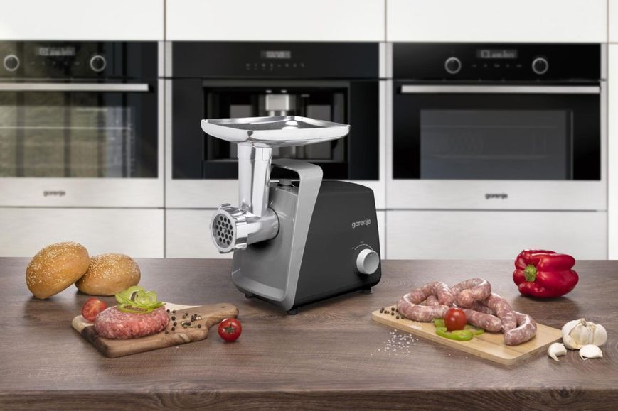 М'ясорубка Gorenje, 1600Вт, 2,2кг/хв, 2 решітки, пластик+метал, чорний (MG1601SB) 367831 фото