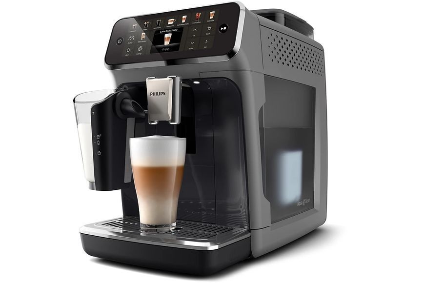 Кавомашина Philips Series 5500, 1.8л, зерно+мелена, автомат.капуч, дисплей, авторецептів -22, холодна кава, сріблясто-чорний (EP5544/50) 369301 фото