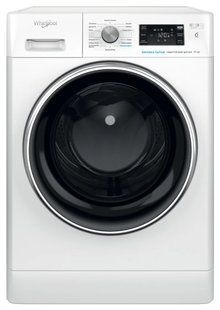 Пральна машина Whirlpool фронтальна, 11кг, 1400, A+++, 60см, дисплей, пара, інвертор, люк чорний, білий (FFB11469BCVUA) 374752 фото