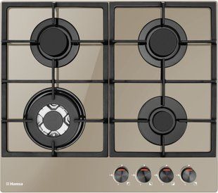 Варильна поверхня Hansa газова на склі, 59см, чавун, бежевий (BHKY61139) 379743 фото