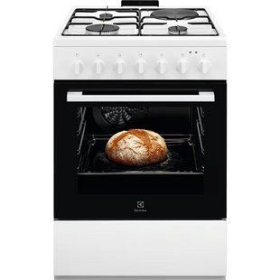 Плита Electrolux комбінована 3 газ + 1 електро, 57л, 60x60см, конвекція, білий (LKM624022W) 374865 фото