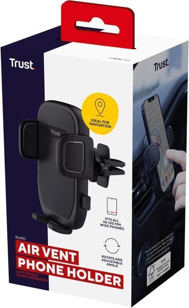 Автомобільний тримач смартфона Trust Runo airvent 4-7", чорний 363740 фото