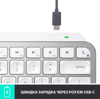 Клавіатура LOGITECH MX Keys Mini Minimalist Wireless, US, Pale Grey (920-010499) 306838 фото