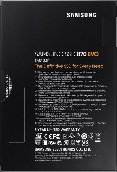 Накопичувач SSD Samsung 2.5" 4TB SATA 870EVO (MZ-77E4T0B/EU) 368687 фото