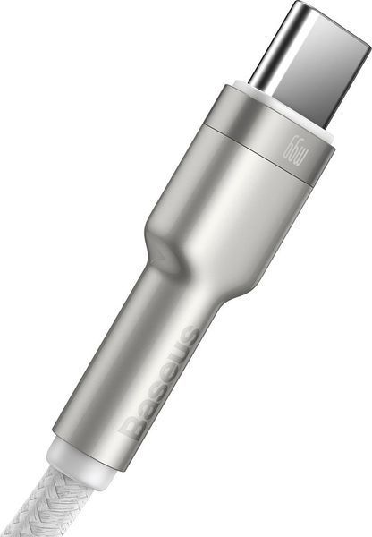 Кабель Baseus Cafule Metal Data Type-C 66W (1m) CAKF000102 White 253542 фото