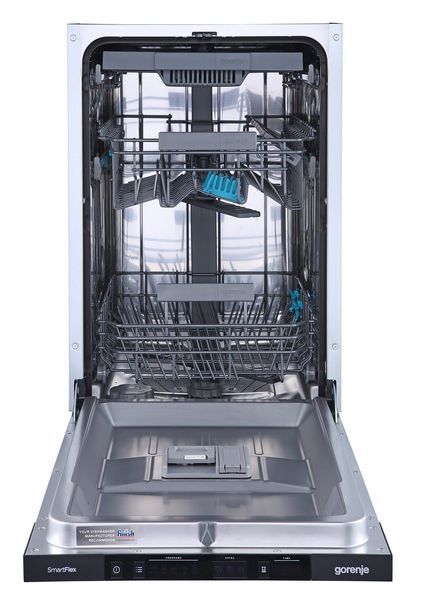 Посудомийна машина Gorenje вбудовувана, 11компл., A+++, 45см, інвертор, 3й кошик, білий (GV561D10) 375618 фото