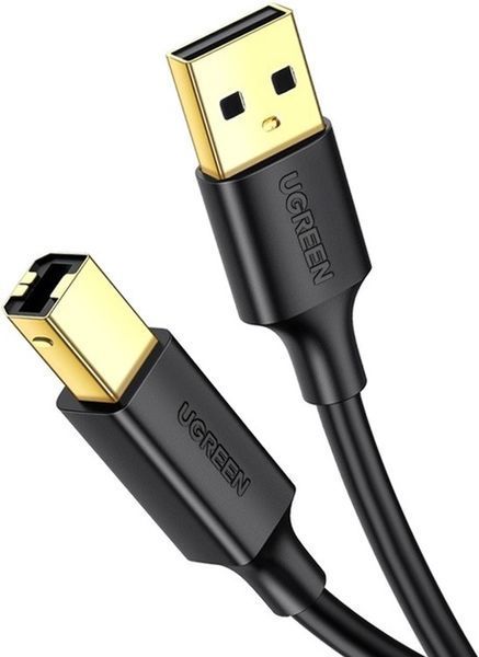 Кабель UGREEN US135 USB 2.0 AM To BM Print Cable 5m (10352) Black 317290 фото