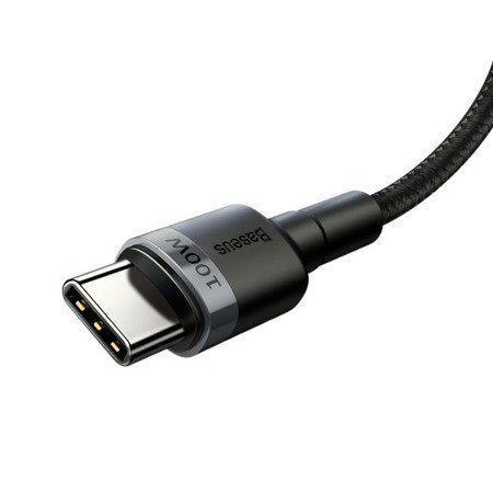 Кабель Baseus Cafule Type-C To Type-C (100W, 5A, 2m) CATKLF-ALG1 Black-Grey 265959 фото