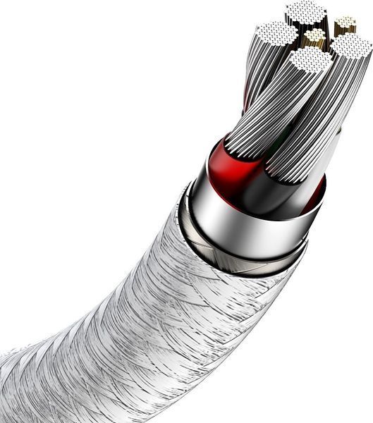 Кабель Baseus Cafule Metal Data Type-C 66W (1m) CAKF000102 White 253542 фото