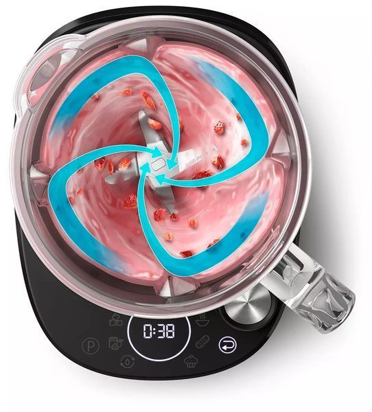 Блендер PHILIPS стаціонарний 1500Вт, чаша-2000мл, скло, чорний (HR3760/00) 363221 фото