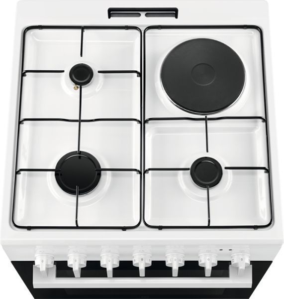 Плита Electrolux комбінована 3 газ + 1 електро, 57л, 60x60см, конвекція, білий (LKM624022W) 374865 фото