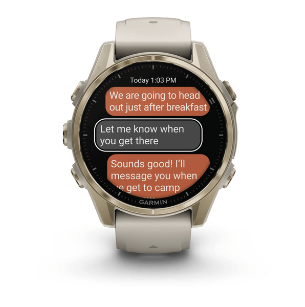 Смарт-годинник Garmin Fenix 8 43mm AMOLED Sapphire Soft Gold w. Fog Gray/Dark Sandstone S. Band (010-02903-10,010-02903-11) 323566 фото