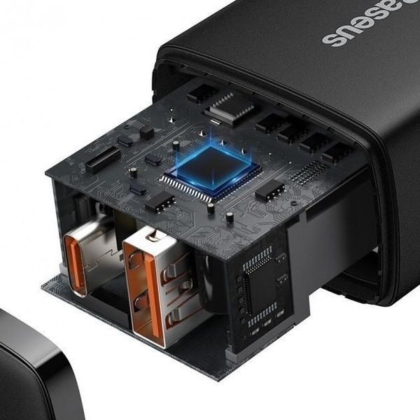 Зарядний Пристрій Baseus 1USB + Type-C Compact Quick Charger 20W (CCXJ-B01) Black 214779 фото