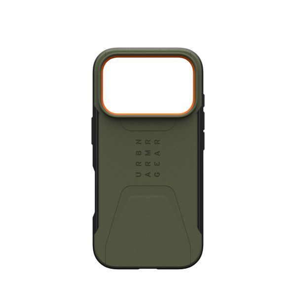 Чохол-накладка iPhone 17 Pro UAG Civilian MagSafe, Olive/Orange (114545117297) 393864 фото