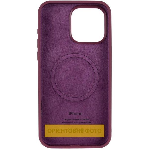 Чохол Silicone Case (AA) Logo with MagSafe для Apple iPhone 17 (6.3") Бордовий / Plum 392995 фото