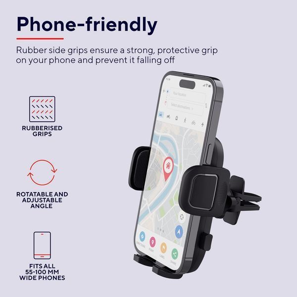 Автомобільний тримач смартфона Trust Runo airvent 4-7", чорний 363740 фото