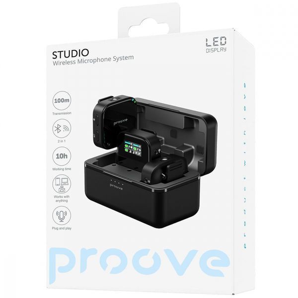 Бездротовий петличний мікрофон Proove Studio (PSWM15000201) black 379296 фото