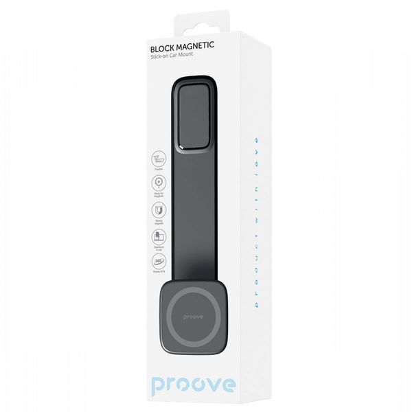 Автомобільний тримач Proove Block Magnetic Stick-on Car Mount (CHBM00000001) Black 287045 фото