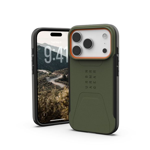 Чохол-накладка iPhone 17 Pro UAG Civilian MagSafe, Olive/Orange (114545117297) 393864 фото