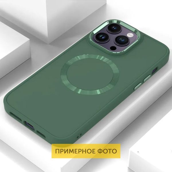 TPU чохол Bonbon Metal Style with MagSafe для Apple iPhone 16 (6.1") Зелений / Pine green 322895 фото